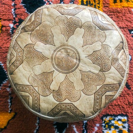 Camel Circle - Skórzana pufa