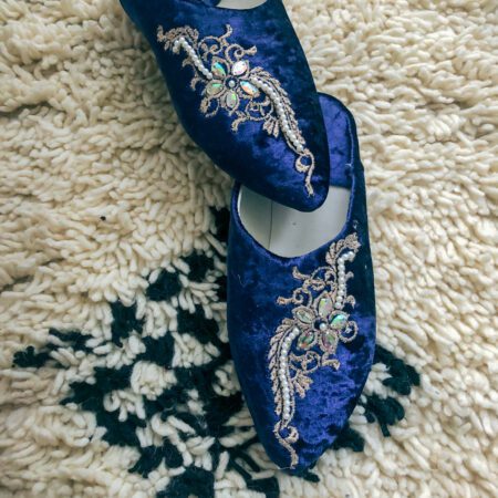 Belgha - niebieski welur