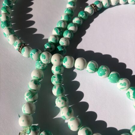 Tasbih - sznur mazany biało zielony