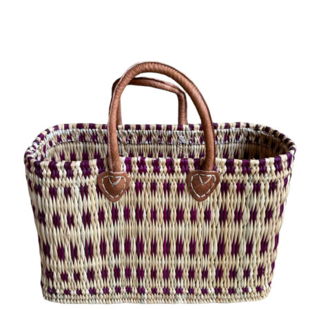 Torba Square duża - Burgundowa - Rafia