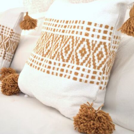 Poduszka Bawełniana - Haft #1 - Pomarańcz