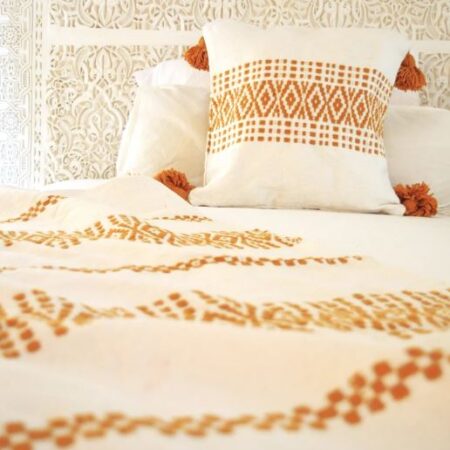 Narzuta Bawełniana - Haft #1 - Pomarańcz