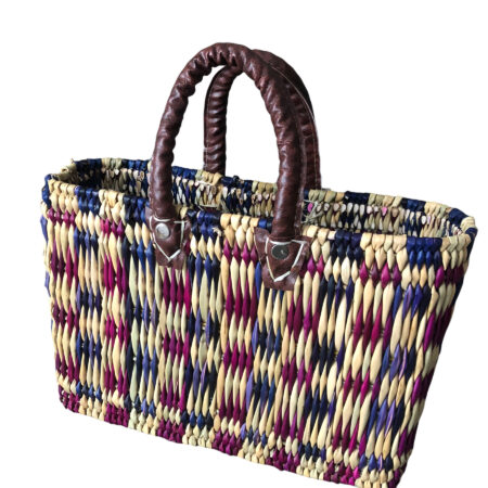 Torba Square mała - fiolet i róż - Rafia