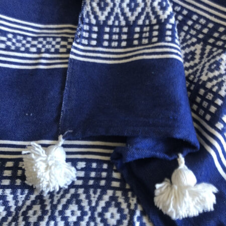 Narzuta Bawełniana - Haft #1 - Niebieski