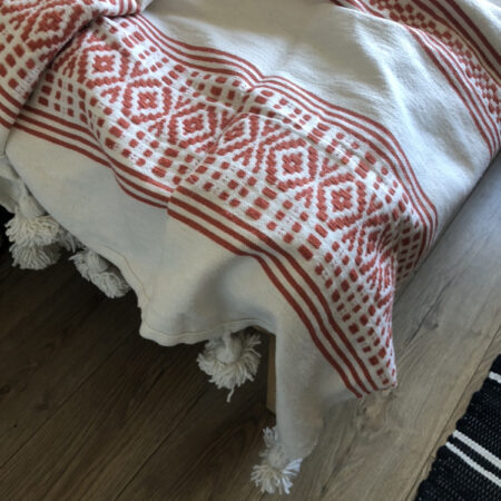 Narzuta Bawełniana - Haft #1 - Czerwień