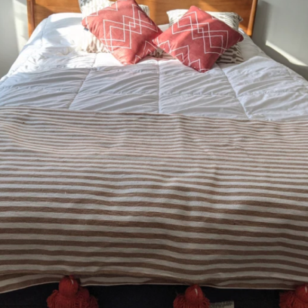 Narzuta Bawełniana - #3 - Brąz i Biel