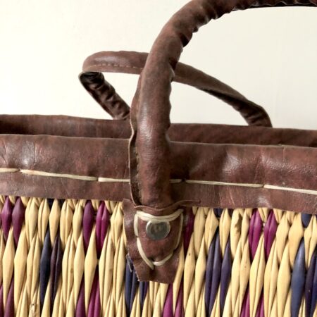 Torba Square duża - fiolet i róż - Rafia