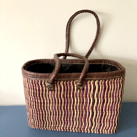 Torba Square duża - róż - Rafia