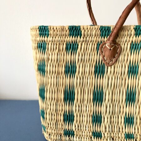 Torba Square mała - zielona - Rafia